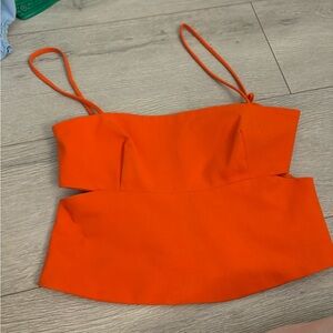Zara red cut out tank xs